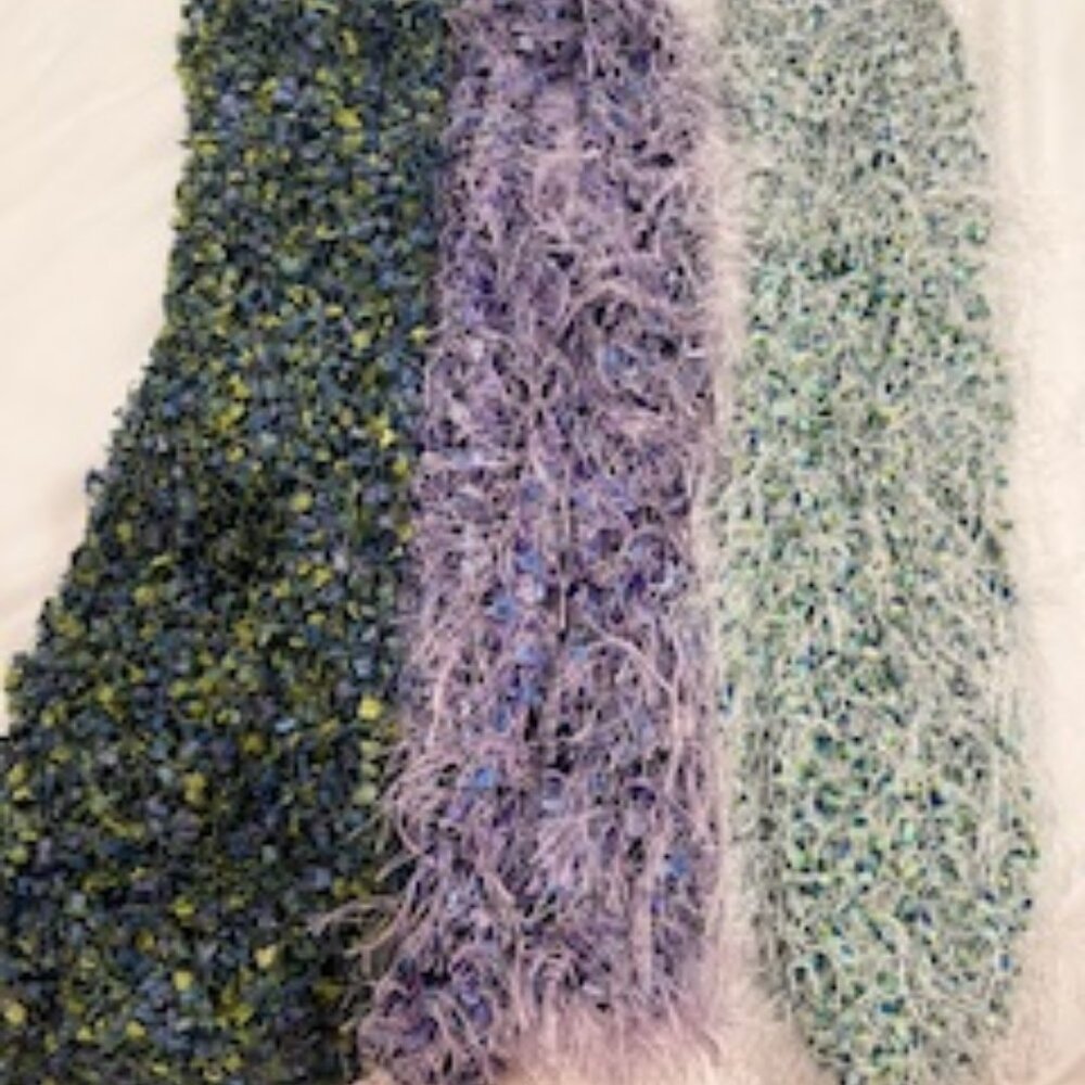 Barely Worn 3 Rectangular Hand Crocheted Scarves … - image 2